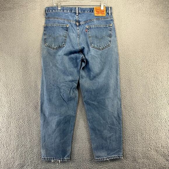 Levi's Jeans Men's 34x30 Blue Denim Straight Red Tab 560 Distressed Faded Work - Picture 12 of 15
